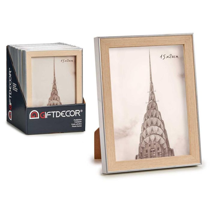 Portafoto Plata Color Madera 15X20Cm Giftdecor (24 Unidades) Portafoto Plata Color Madera 15X20Cm Giftdecor (24 Unidades)