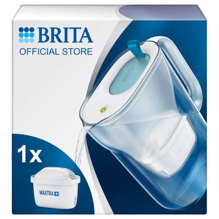 Brita Jarra Filtradora de Agua Style 2,4L Azul-Gris Suave + Paquete de 3 Filtros Maxtra Pro 1