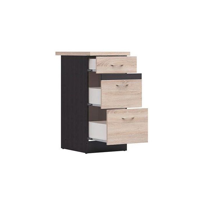 Junona Kitchen Muebles bajos de 40 cm - 3 cajones - Totada de trabajo - Chene Sonoma 1 Junona Kitchen Muebles bajos de 40 cm - 3 cajones - Totada de trabajo - Chene Sonoma 1