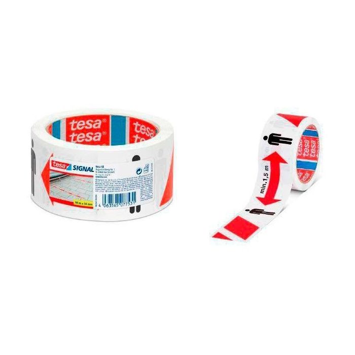 Tesa Cinta de Distanciamiento Social Rollo PP 50 mm x 50M Adhesivo