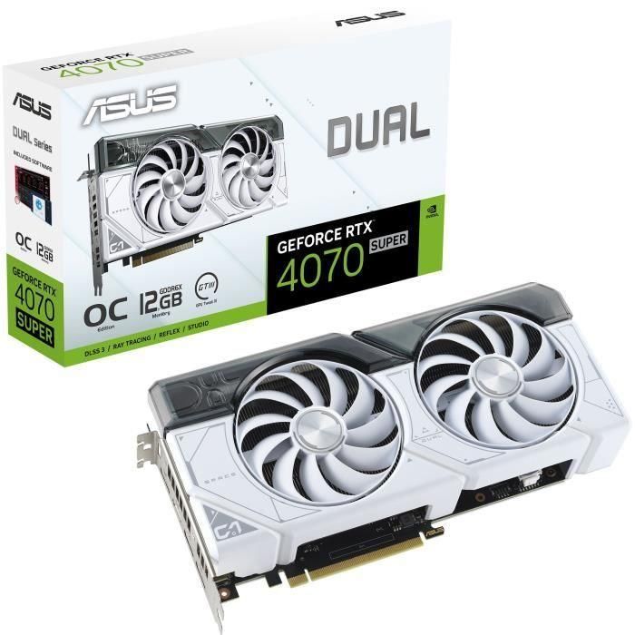 ASUS - Tarjeta gráfica - DUAL-RTX4070 SUPER-O12G-WHITE