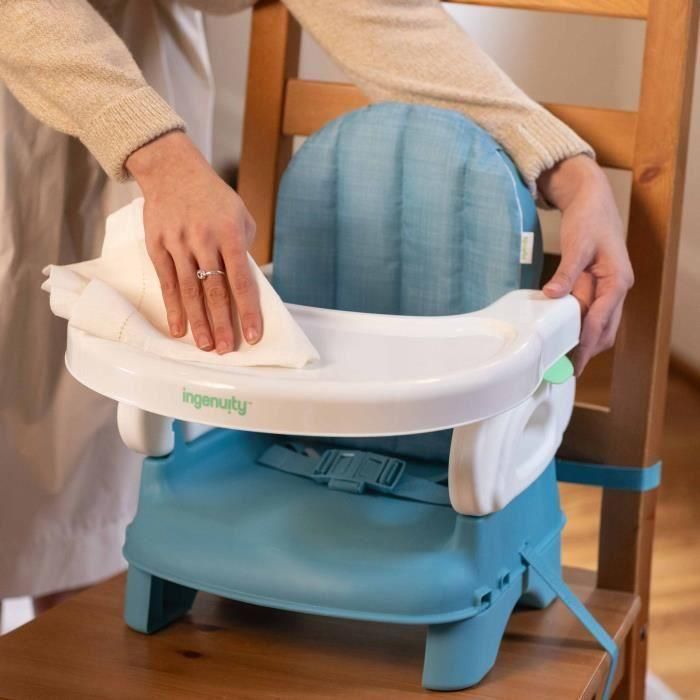 Ingenuity ING0074451999091 Asiento elevador plegable portátil con bandeja y correas incluidas, turquesa 4