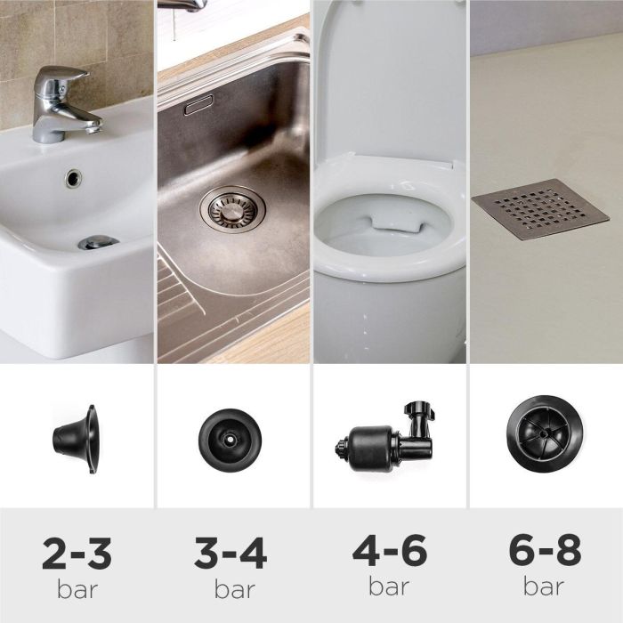 Desatascador de Aire Comprimido de Alta Presión con Accesorios y Manómetro 5 en 1 Jetpro InnovaGoods 7