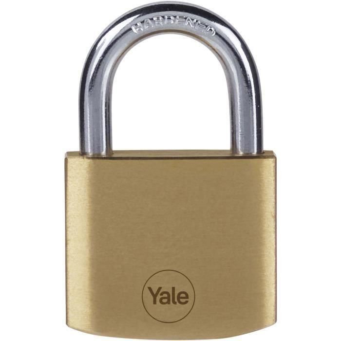 Juego de 4 candados de latón - YALE - Y110B/40/122/4 - 40 mm - Arco de acero - 3 llaves - Taquilla escolar, vestuario deportivo, armario Juego de 4 candados de latón - YALE - Y110B/40/122/4 - 40 mm - Arco de acero - 3 llaves - Taquilla escolar, vestuario deportivo, armario
