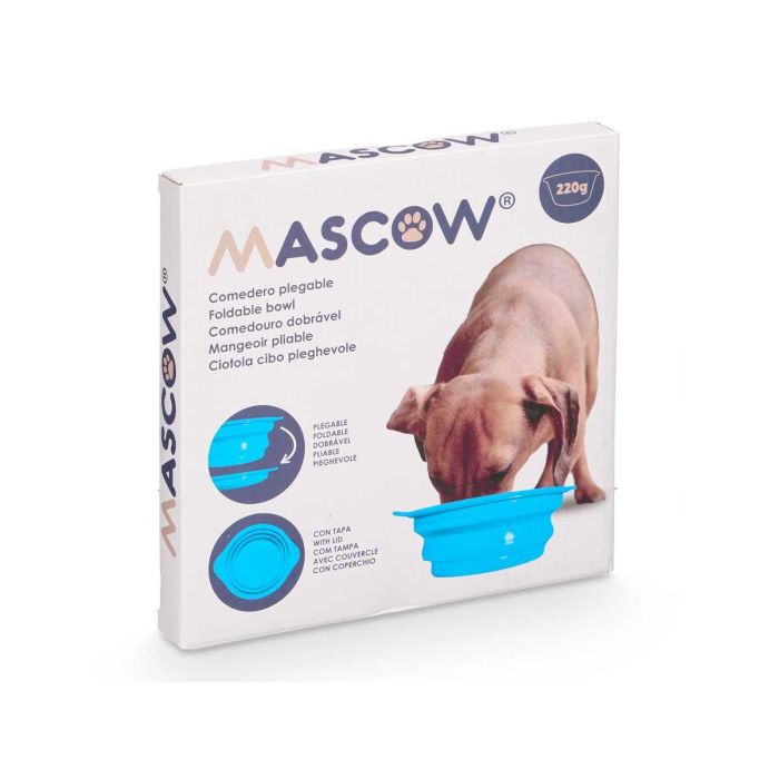 Comedero para Mascota Mascow con Tapa Plegable, Azul, 21x19x2 cm, Silicona (12 Unidades) 2 Comedero para Mascota Mascow con Tapa Plegable, Azul, 21x19x2 cm, Silicona (12 Unidades) 2