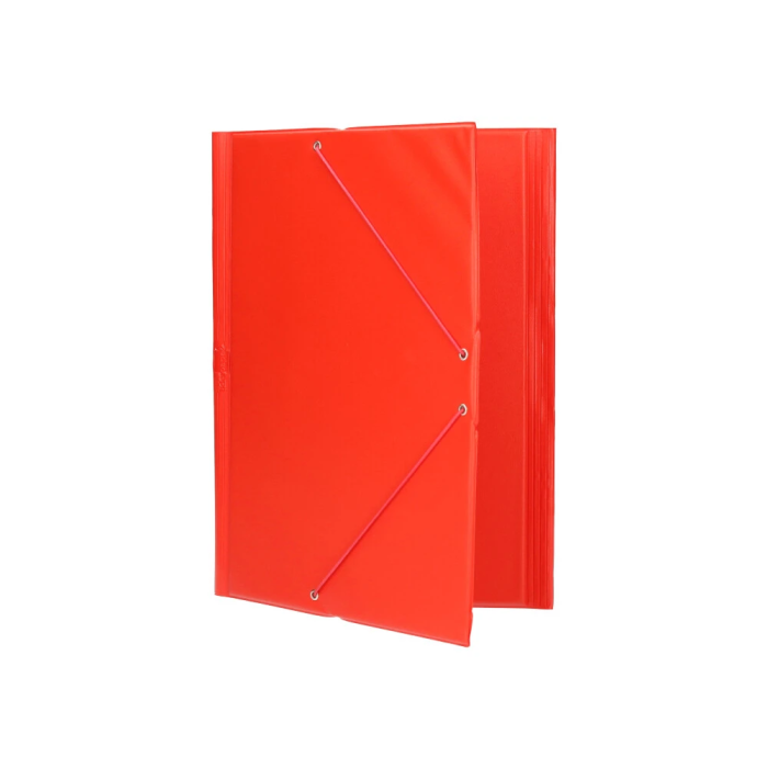 Liderpapel Carpeta Gomas Tres Solapas Plástico Folio Color Rojo 4