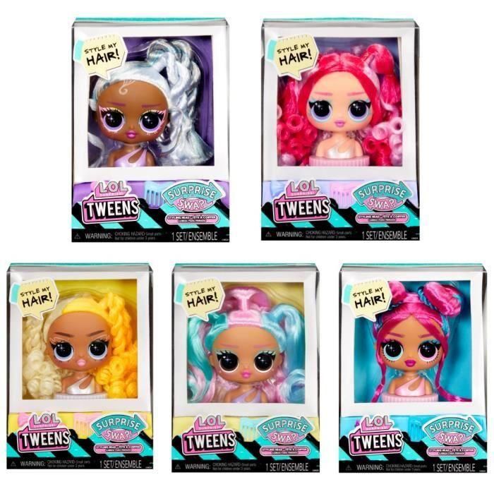 LOL Surprise Tweens Surprise Swap Styling Head - 1 muñeca de 7,5 cm, 1 mascarilla y 2 conjuntos - Modelo aleatorio 2