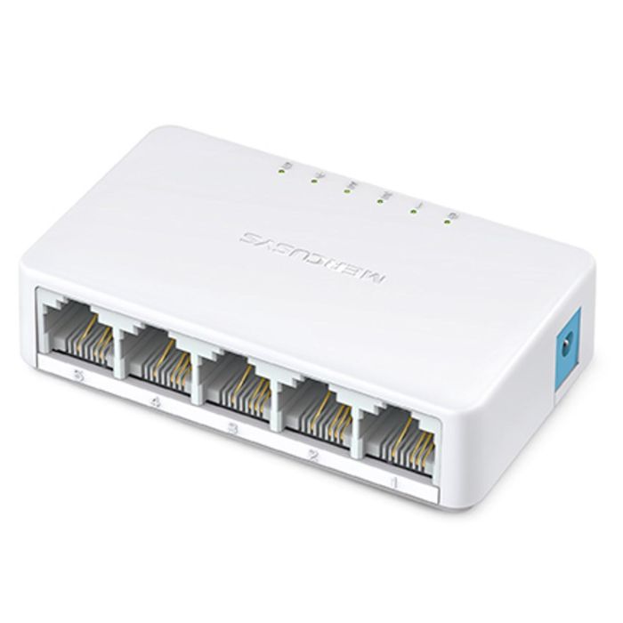 Mercusys MS105 Switch de Red no administrado 5 Puertos RJ-45 Fast Ethernet (10/100 Mbps) Bidireccional Completo Blanco