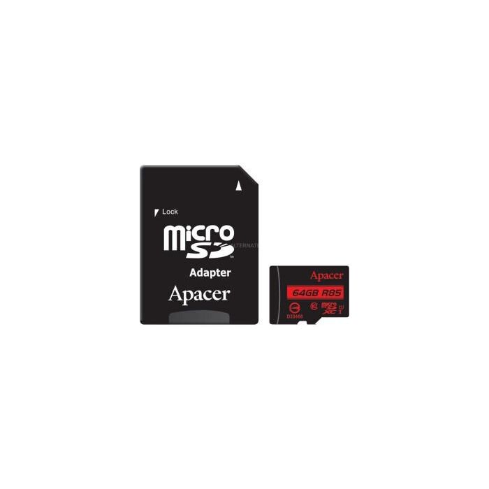 Apacer Memory Card 64Gb Xc C10 85Mbs Card+Adp AP64GMCSX10U5-R