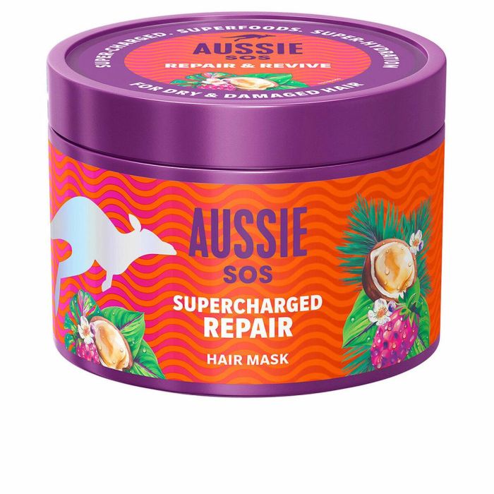 Aussie SOS Supercharged Repair Hair Mask 500 ml - Tratamiento Intensivo Reparador para Daños Severos