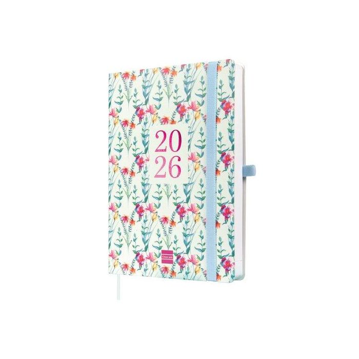 Agenda Anual (2026) Finocam Internacional Capri Cosida Tapa Blanda Con Goma Fa5 148X210 D/P Happy