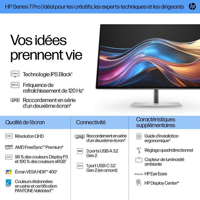 HP 727pq Monitor Serie 7 Pro 27 pulgadas QHD con Colores Vivos y Alta Precisión Visual 8