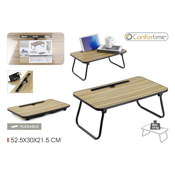 Mesa de Madera Plegable con Estructura de Metal 52.5x30x21.5 cm - Confortime (6 Unidades) Mesa de Madera Plegable con Estructura de Metal 52.5x30x21.5 cm - Confortime (6 Unidades)