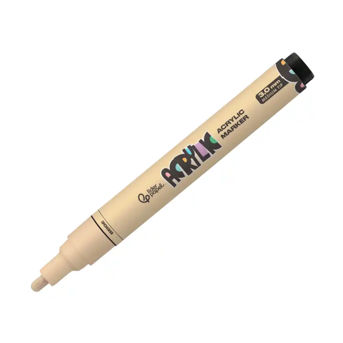Liderpapel Rotulador Acrílico Base Agua para Todo Tipo de Superficie, Punta Redonda 3 mm, Color Beige 1 Liderpapel Rotulador Acrílico Base Agua para Todo Tipo de Superficie, Punta Redonda 3 mm, Color Beige 1