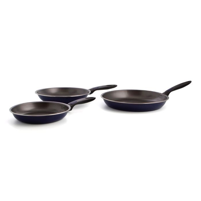 Quid Nuit Set 3 Sartenes Aluminio Antiadherente Azul 20-24-28 cm Apto Gas Vitro Eléctrica Lavavajillas 1