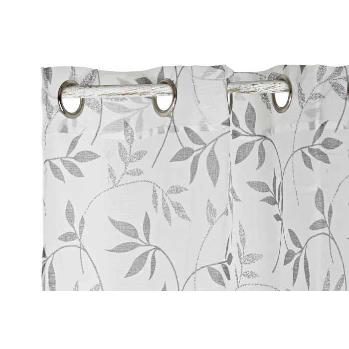 DKD Home Decor Cortina Modelo Alpino con Estampado de Hoja, Poliéster Blanco Gris, 270 cm Alto x 140 cm Ancho, Pack de 2 Unidades, 75 gsm 2 DKD Home Decor Cortina Modelo Alpino con Estampado de Hoja, Poliéster Blanco Gris, 270 cm Alto x 140 cm Ancho, Pack de 2 Unidades, 75 gsm 2