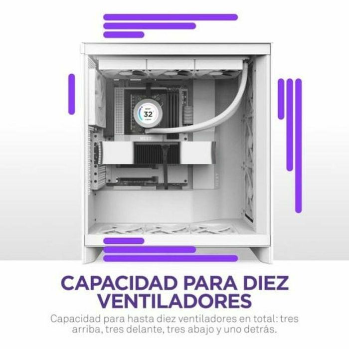 NZXT CM-H72FW-01 H7 Flow - Caja Semitorre de PC ATX/Micro-ATX/Mini-ITX, Blanco 26