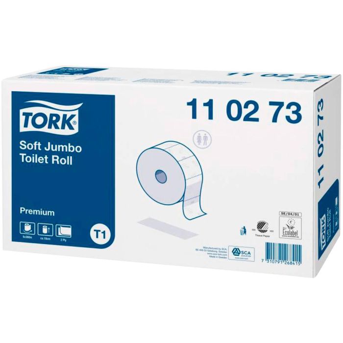 Papel Higienico Tork Jumbo Suave 2 Capas 360 Mt Para Dispensador 1 Paquete De 6 Rollos 1