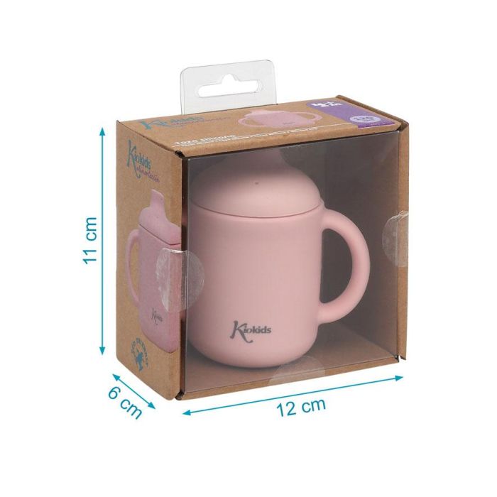KioKids Taza de Silicona con Asas y Boquilla para Bebés Rosa 120ml | Apta Lavavajillas Microondas Congelador +4 Meses 4
