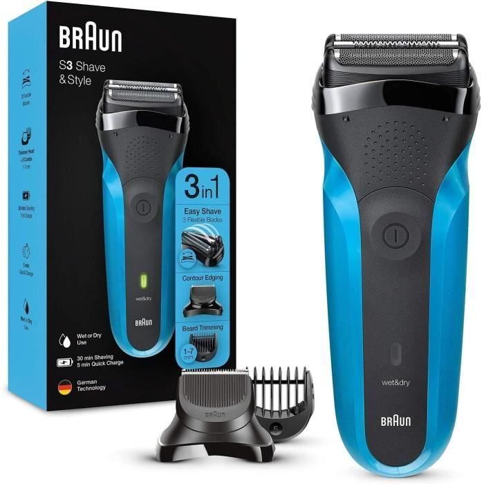 Afeitadora eléctrica Braun Series 3 310BT para hombre: 3 cuchillas flexibles que se adaptan a los contornos de su cara Afeitadora eléctrica Braun Series 3 310BT para hombre: 3 cuchillas flexibles que se adaptan a los contornos de su cara
