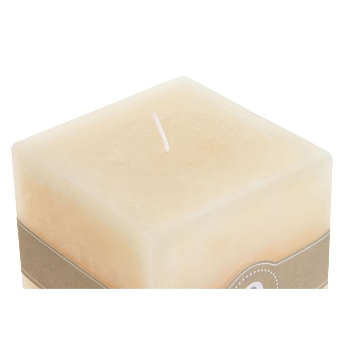 DKD Home Decor Vela de Cera Cuadrada Crema 10x10x10 cm Pack de 6 Unidades, 85 horas 1