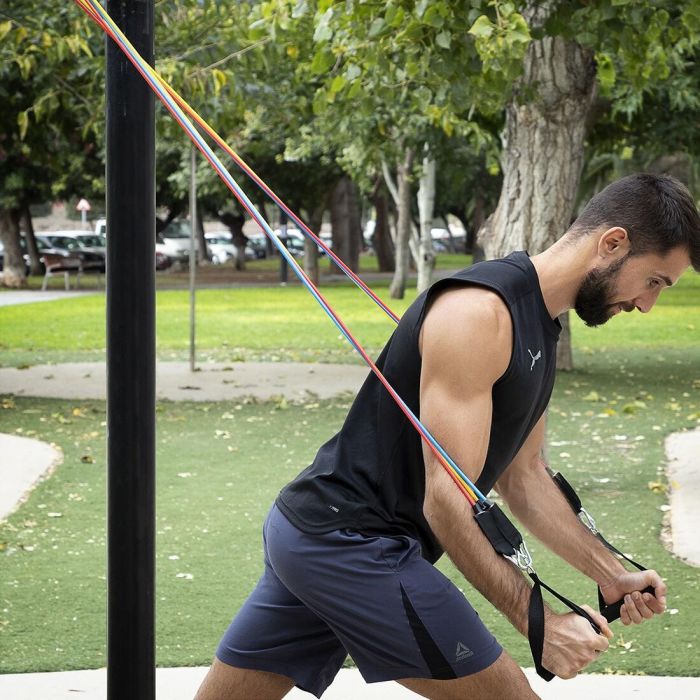 Set de Bandas de Resistencia con Accesorios y Guía de Ejercicios Rebainer InnovaGoods 5 Unidades 15