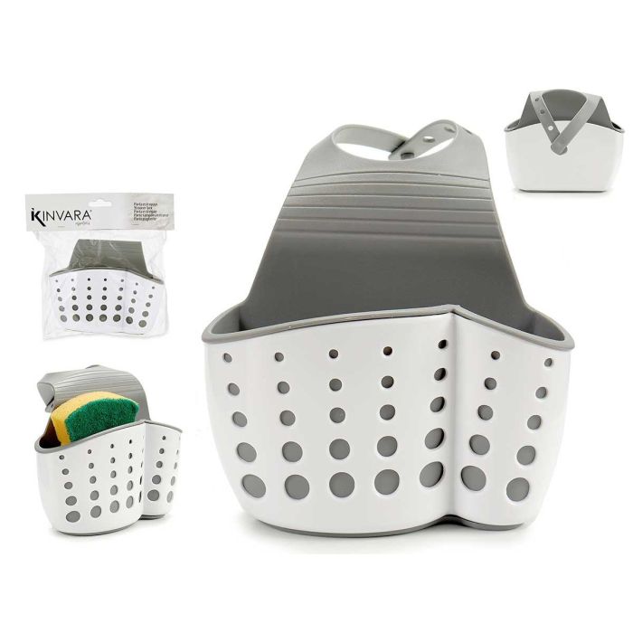 Portaestropajo Colgar Plastico Blan Gris Kinvara 15X11CM (24 Unidades) Portaestropajo Colgar Plastico Blan Gris Kinvara 15X11CM (24 Unidades)