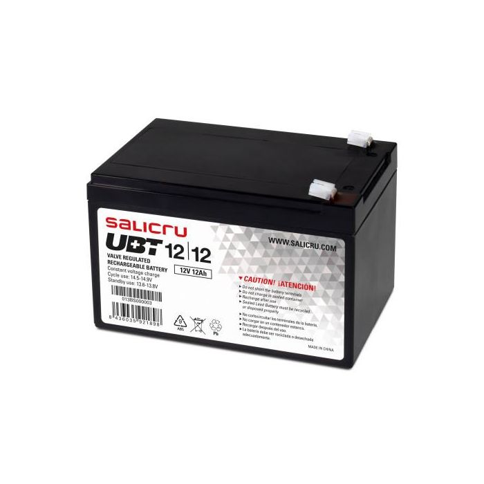 Salicru 013BS000003 Batería AGM Sealed Lead Acid (VRLA) 12V 12Ah para UPS / SAI de la serie UBT | Sin Mantenimiento Salicru 013BS000003 Batería AGM Sealed Lead Acid (VRLA) 12V 12Ah para UPS / SAI de la serie UBT | Sin Mantenimiento