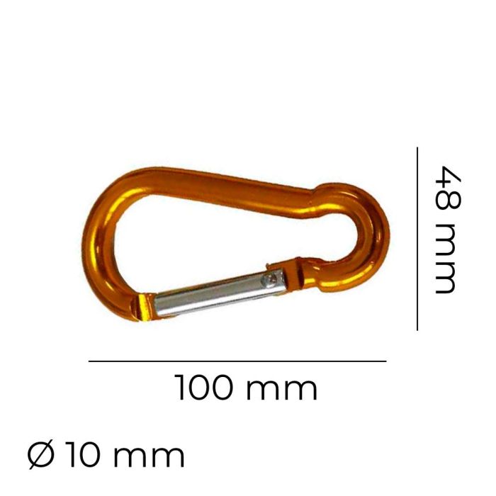 Edm Mosquetón Bombero Aluminio 10cm x ø10mm Colores Surtidos 1