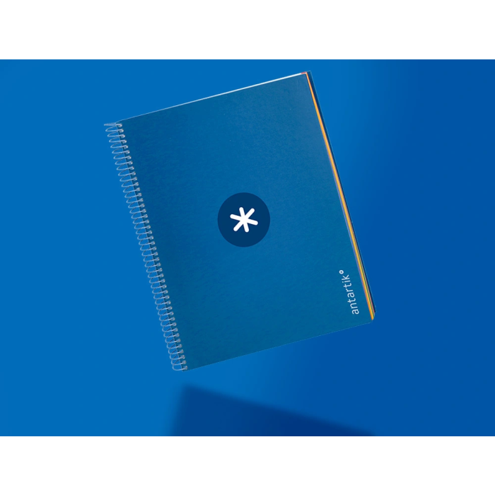 Antartik Cuaderno espiral A4 forrado 120 hojas 90 gr azul oscuro 8