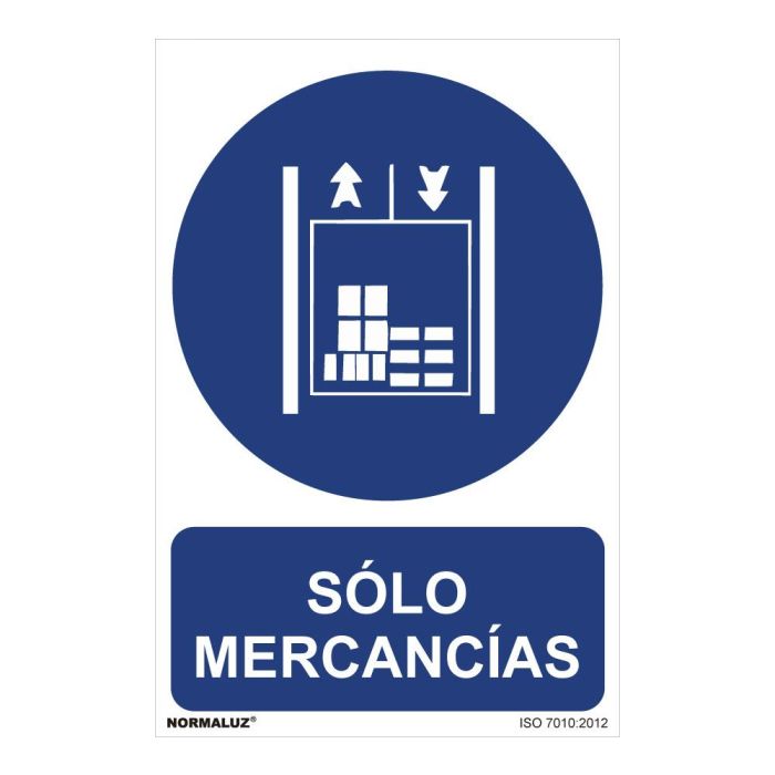 Normaluz Cartel "Solo Mercancías" PVC 0,7mm 30x40cm - Rótulos de Obligaciones