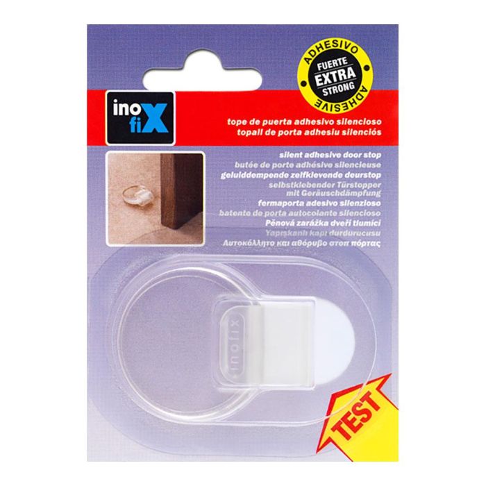 Inofix Tope adhesivo transparente silencioso para puertas de interior, PVC + caucho 1 Inofix Tope adhesivo transparente silencioso para puertas de interior, PVC + caucho 1