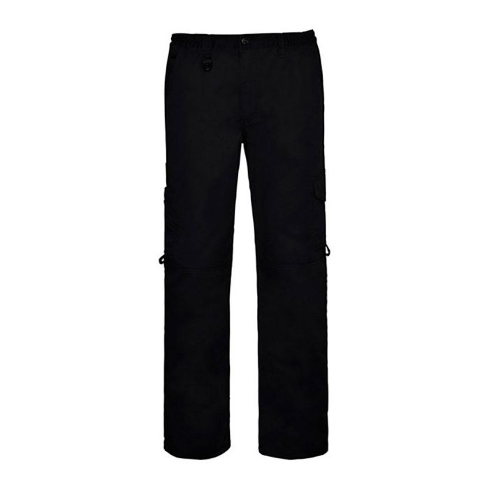 Roly Protect Pantalón Laboral Negro T-46 Recto sin Pinzas 65% Poliéster 35% Algodón Bolsillos Rodilleras