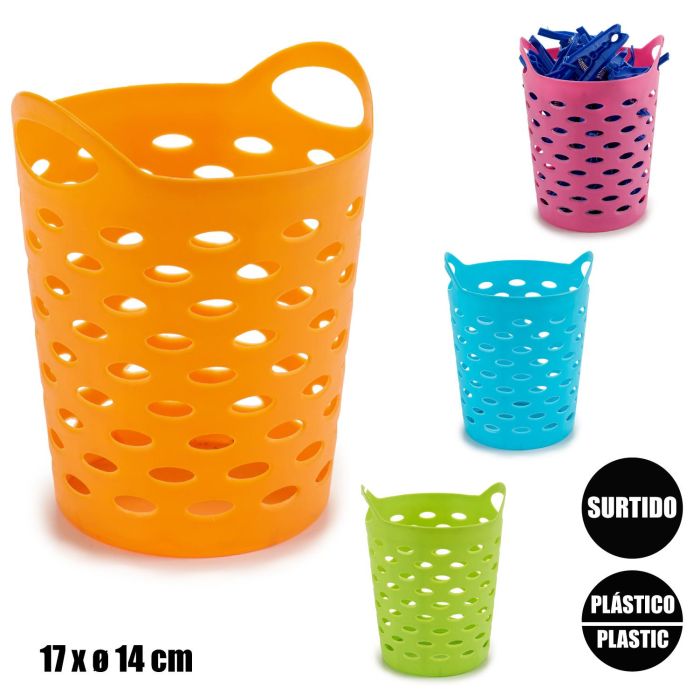 Arte Regal Cesta Plástico Redonda Multiusos 14x14x0.2 cm Surtidos Azul Naranja Rosa Amarillo (Set de 48) 3