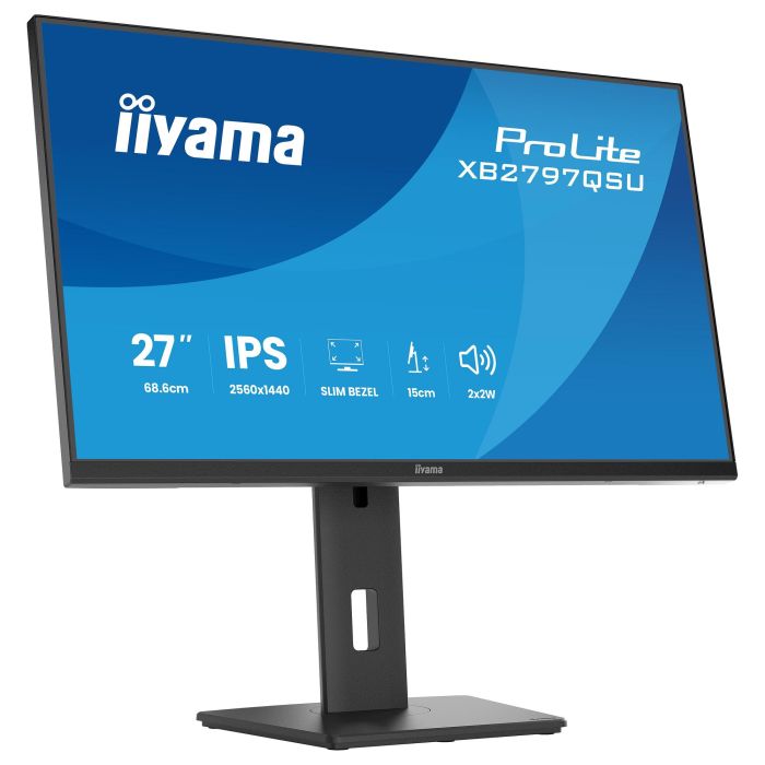 iiyama ProLite XB2797QSU-B1 Monitor Gaming/Profesional 27" (68.6 cm) Quad HD 2560x1440 IPS 75Hz 1ms AMD FreeSync, USB-C, Altavoces, Negro Mate 24