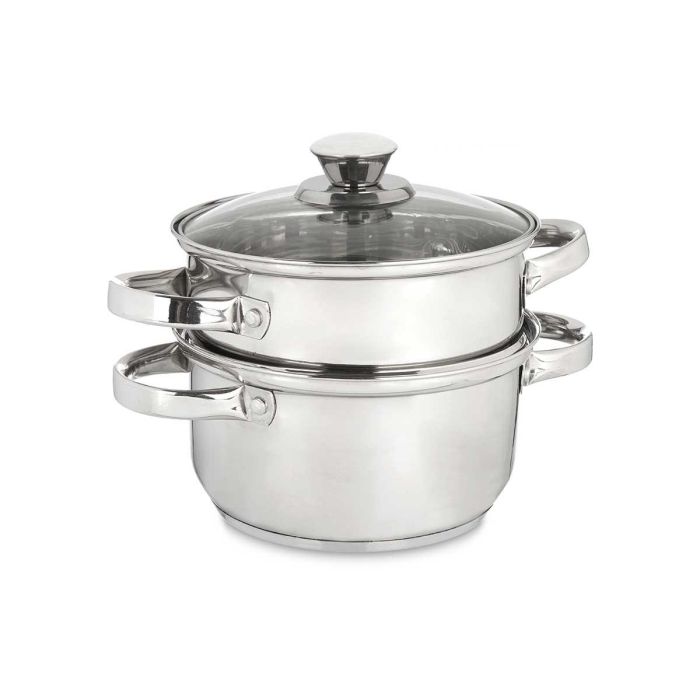 Vaporera Kinvara 2 piezas, tapa de cristal, 20 cm, acero inoxidable, 2.5 l (6 Unidades) 1 Vaporera Kinvara 2 piezas, tapa de cristal, 20 cm, acero inoxidable, 2.5 l (6 Unidades) 1
