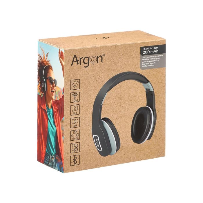 Argon Auriculares Bluetooth Plegables Negro 18 x 17.5 x 18 cm 2