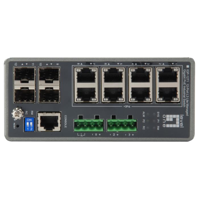 Level One Switch Gestionado IGP-1271 Gigabit Ethernet 8 Puertos PoE+ 240W 1