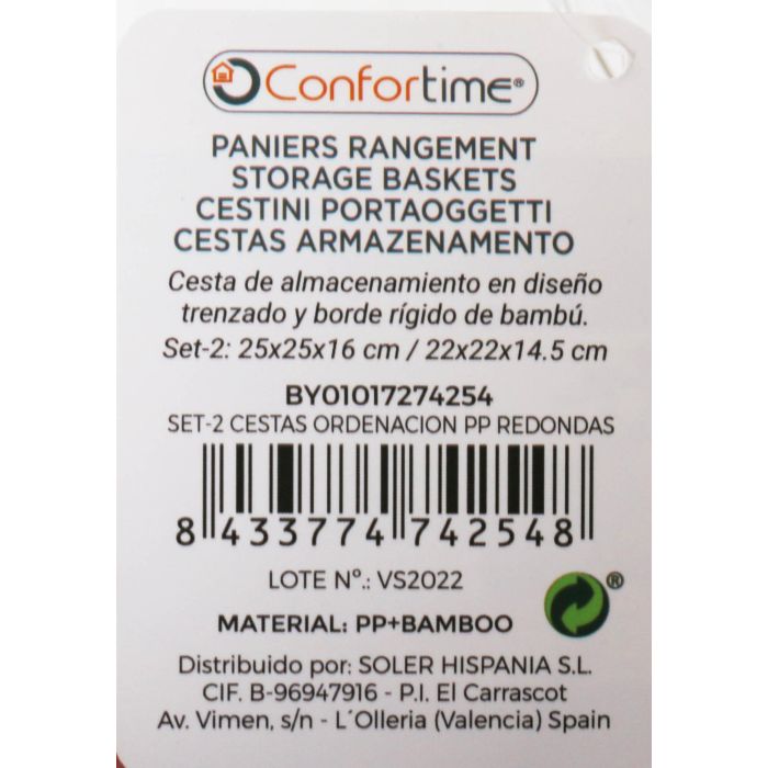 Confortime Set de 2 Cestas de Ordenación Redondas en PP (6 Unidades) 8
