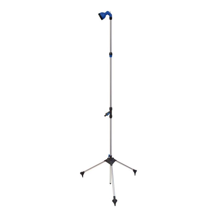 Blue Bird-Altadex Ducha de jardín con trípode 130-210cm Azul, Aluminio, ABS, Cabezal Orientable, Llave de Corte