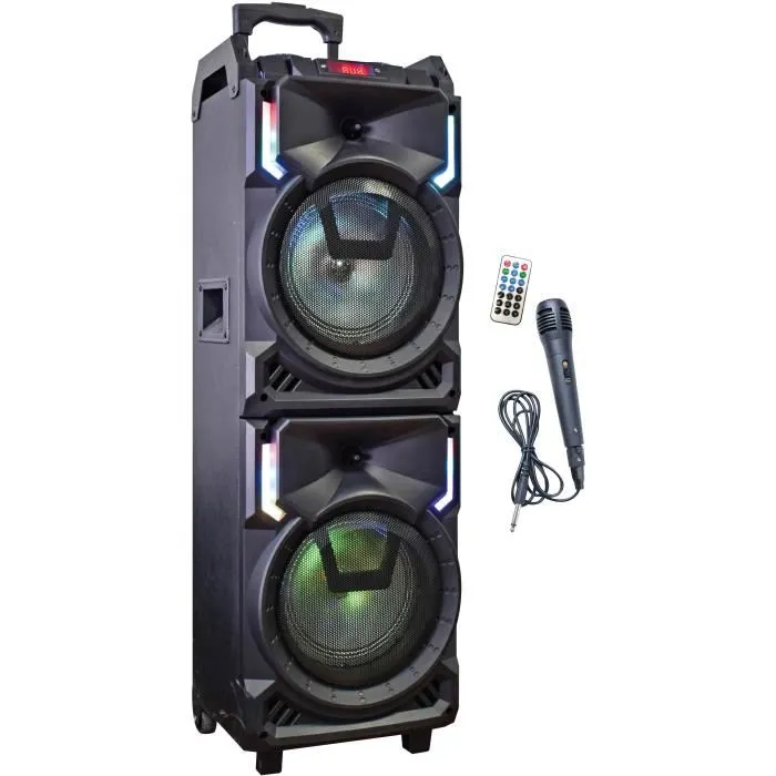Inovalley MS01XXL Trolley Altavoz Karaoke Bluetooth 800W con Pantalla LED USB Micro SD Auxiliar 1