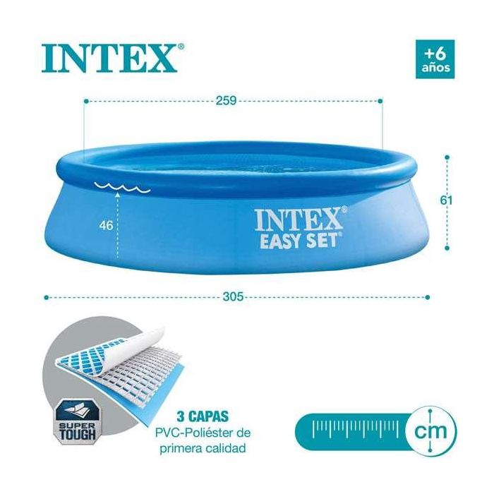 Intex Piscina Hinchable Redonda Easy Set con Depuradora Filtro 3077 Litros 305x61 cm 9