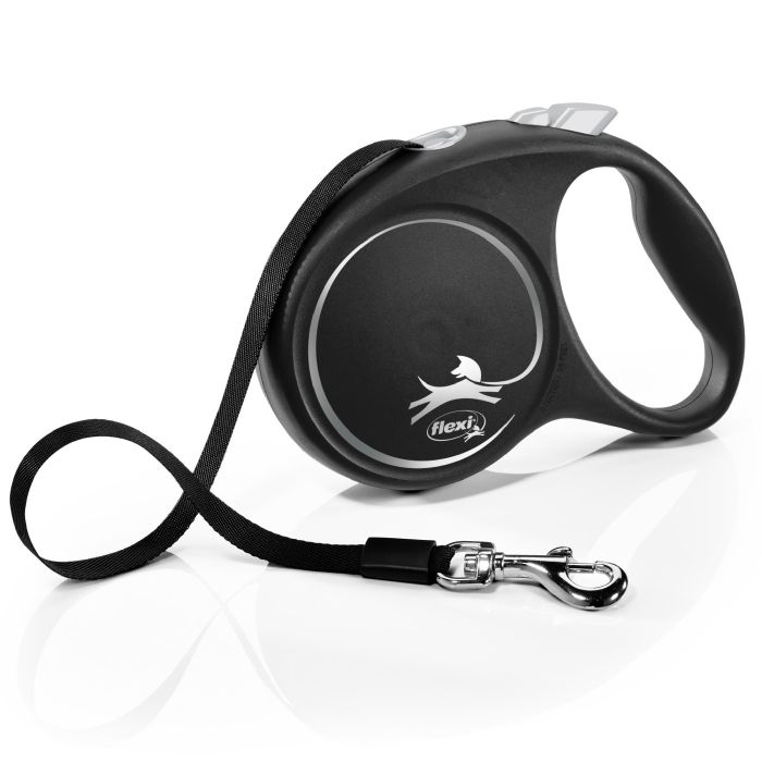 Correa Flexi Black Design L Cinta 5M Silver 1 Correa Flexi Black Design L Cinta 5M Silver 1