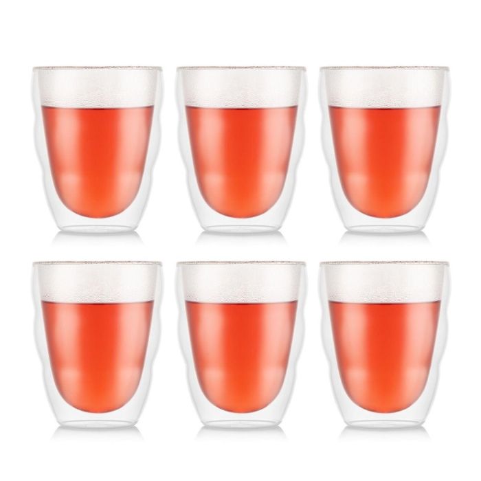 Bodum Pilatus Juego de 6 Vasos Térmicos de Doble Pared - 0,35 L - Transparente 7