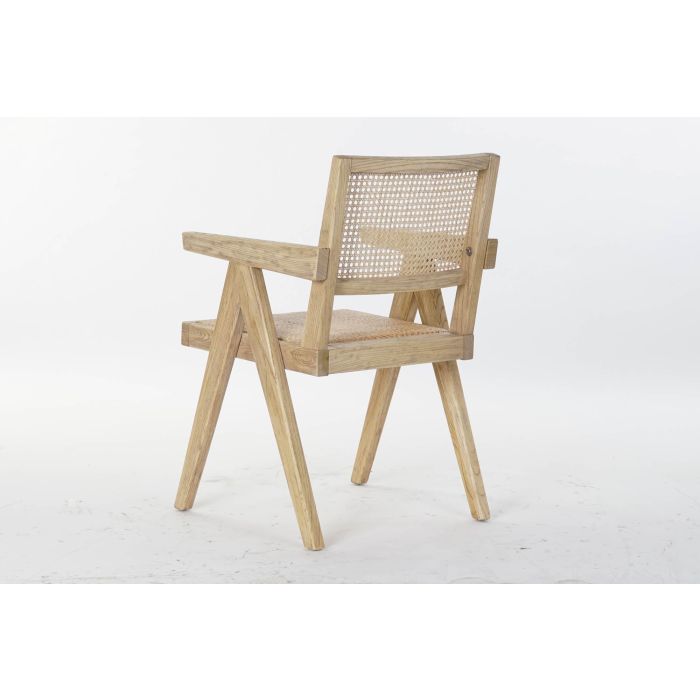 DKD Home Decor Silla Horeca Square Fuyang Vintage Natural 60 x 86 x 56.5 cm Olmo y Ratan (2 Unidades) 5