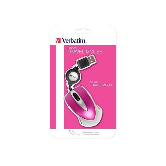 Verbatim Ratón Go Mini Cable Usb Retráctil 1000Ppp Ultraportátil Fucsia Verbatim Ratón Go Mini Cable Usb Retráctil 1000Ppp Ultraportátil Fucsia