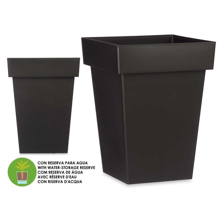Maceta Cuadrada Antracita Con Reserva Agua 40Cm Ibergarden (6 Unidades) Maceta Cuadrada Antracita Con Reserva Agua 40Cm Ibergarden (6 Unidades)
