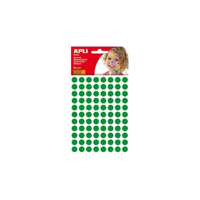 Apli Gomets Redondos 10,5 mm Blister 6 Hojas Verde