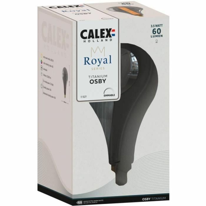 Bombilla LED E27 - CALEX - ROYAL OSBY - 3,5 W - 60 lm - 2000 K - Regulable - Titanio 3