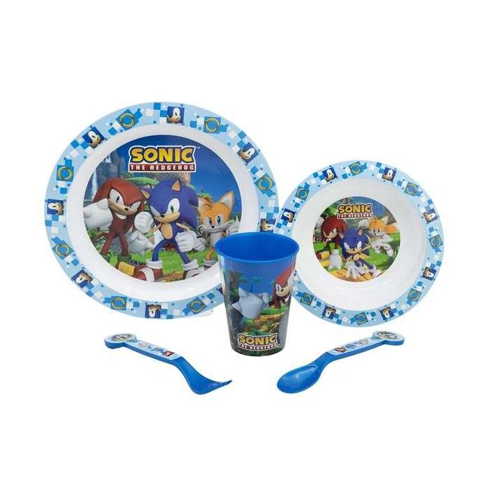 Stor Set Vajilla Infantil Sonic Plato Cuenco Vaso Cuchara Tenedor Microondas 1